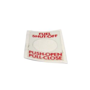 FUEL SHUT OFF PLACARD (PH)