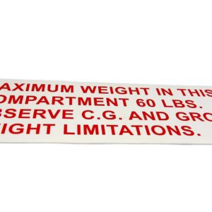 PLACARD:MAX WEIGHT