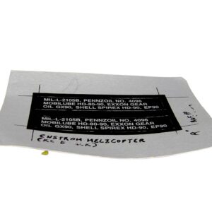 PLACARD, LUBE, M.R.G.B.
