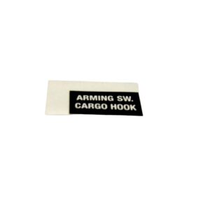 PLACARD 'ARMING SW CARGO HOOK'