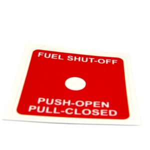 PLACARD FUEL SHUTOFF