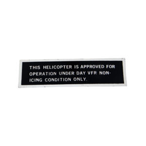 PLACARD 'VFR'