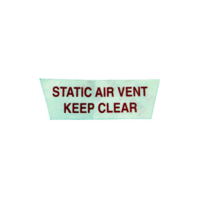 PLACARD 'STATIC AIRVENT' WHITE
