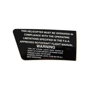 PLACARD FLIGHT MAN COMP LIMITS